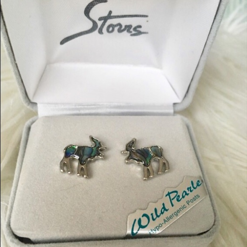 Pearle Moose Earring Studs; Hypoallergenic ;new